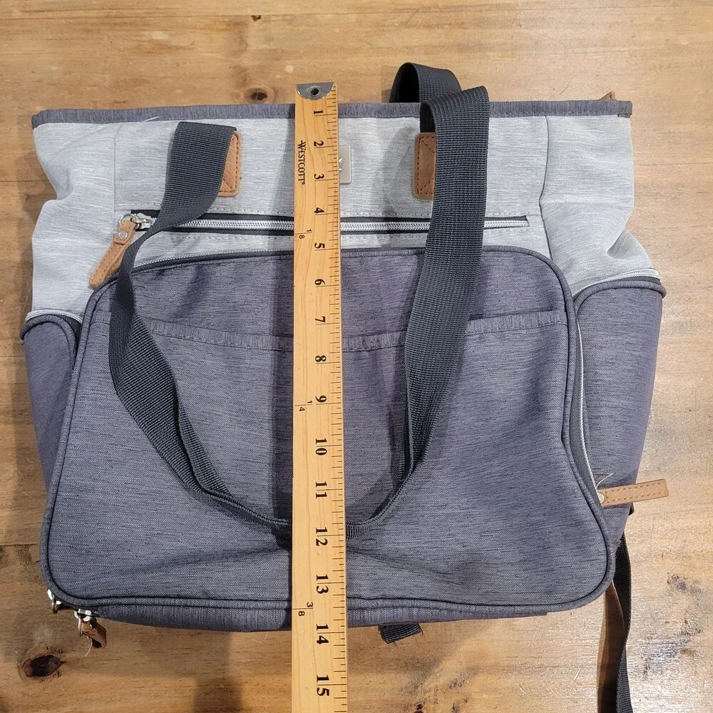 Bananafish Hybrid Convertible Diaper Bag Backpack Tote Grey Colorblock Travel
